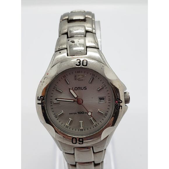 Women\'s Lorus sport watch. Silver face. LR 0656 main image 4
